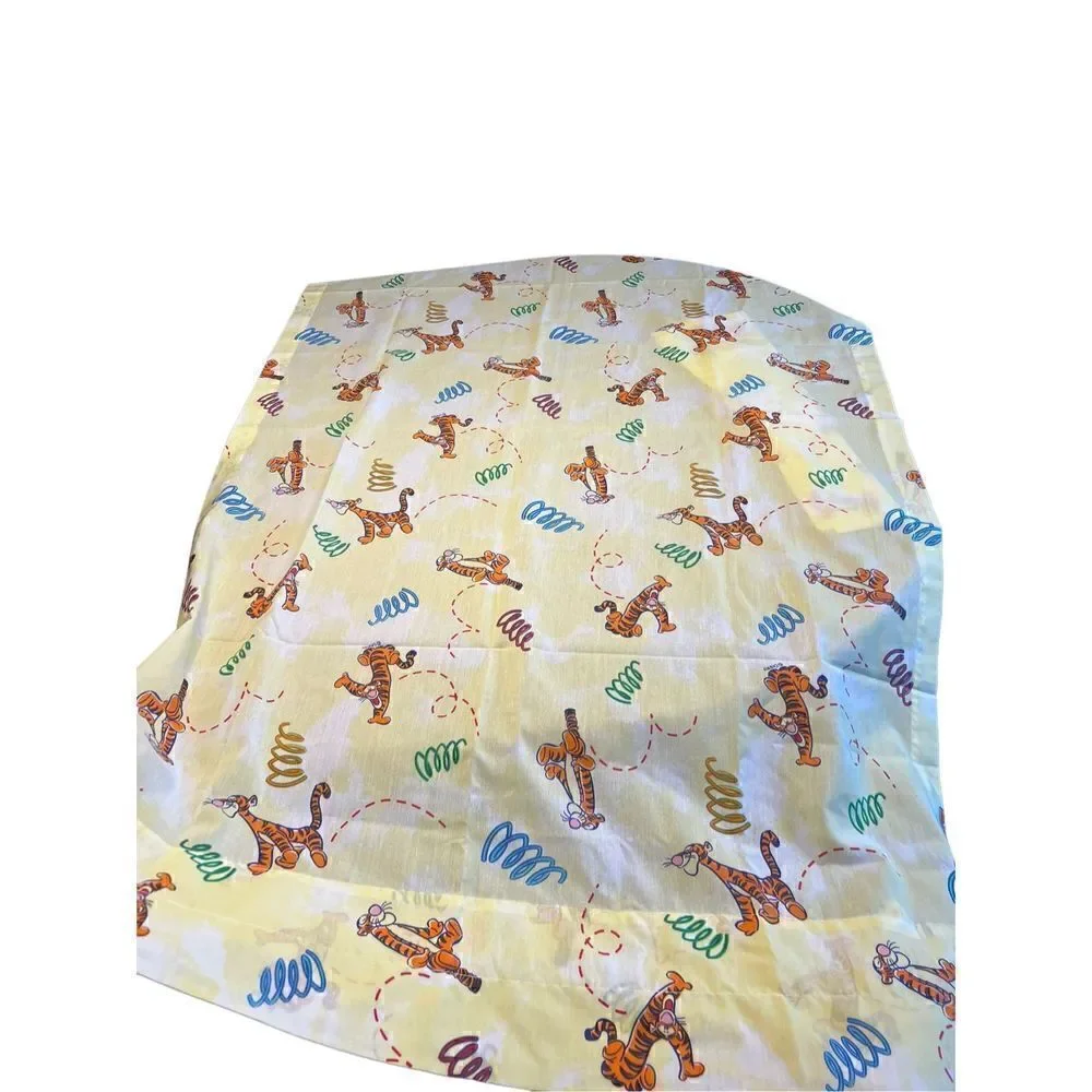 vintage Disney winnie the pooh tigger hopping yellow 2 curtain panels 40x63 each
